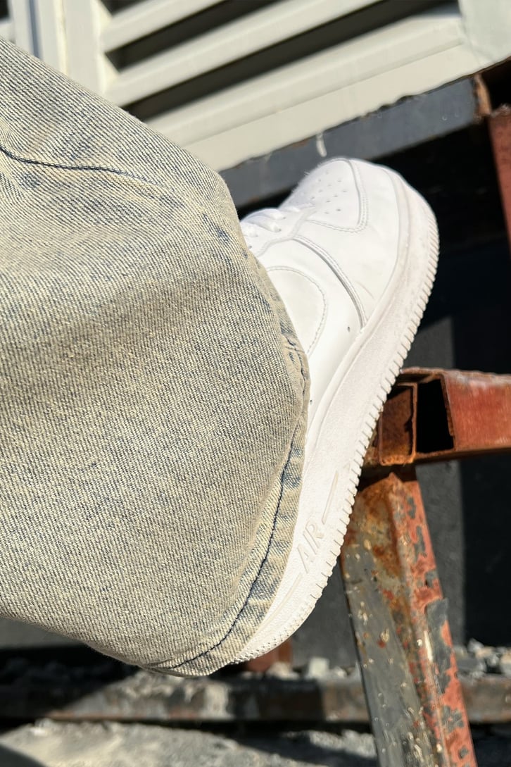 Eskitme Detay Acid Wash Baggy Jean