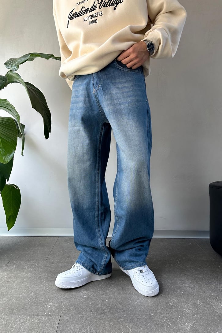 Eskitme Detaylı Baggy Jean