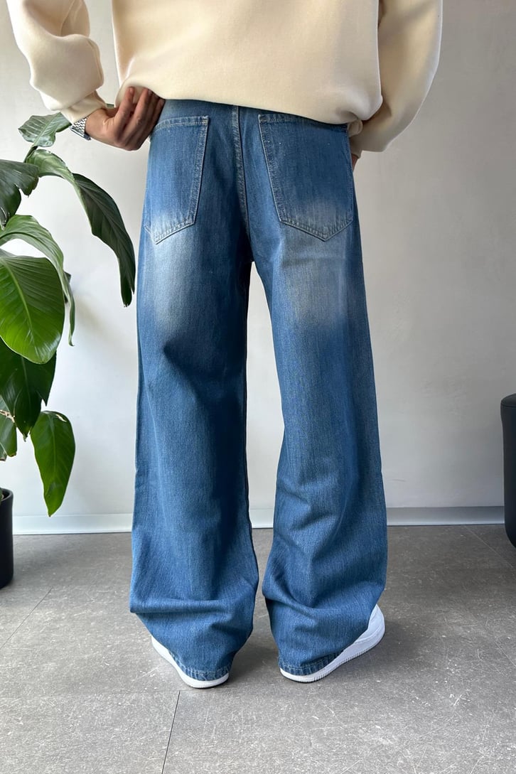 Eskitme Detaylı Baggy Jean