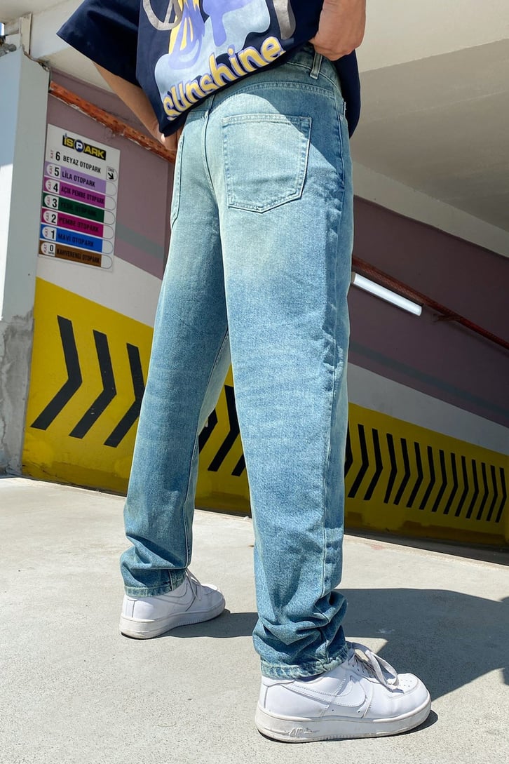 Eskitme Mavi Regular Fit Jean