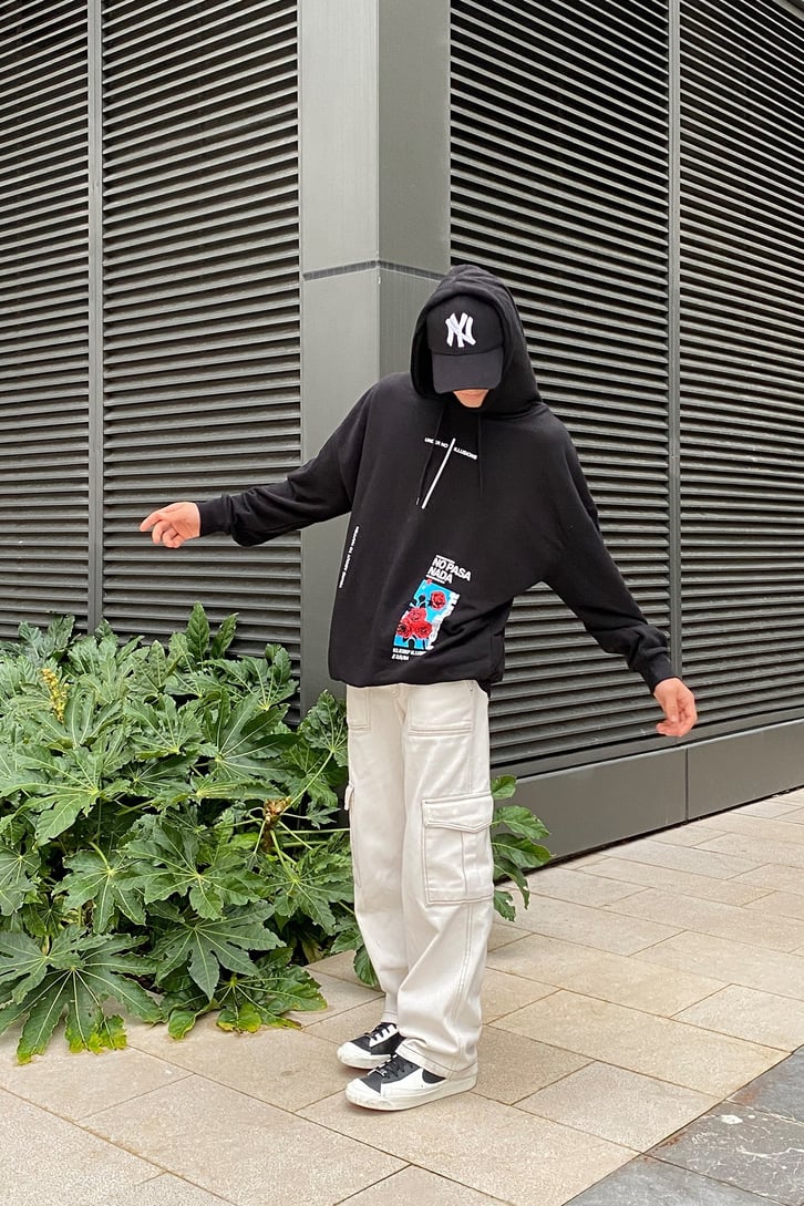 ESNEK ÖN BASKILI OVERSIZE HOODIE