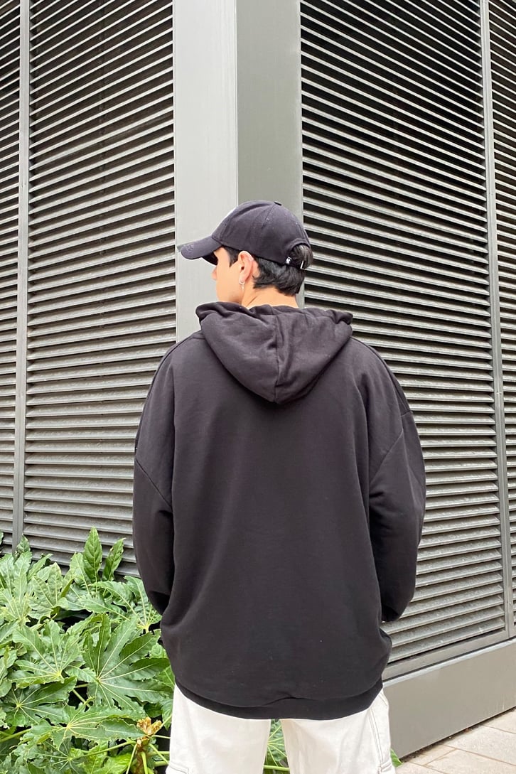 ESNEK ÖN BASKILI OVERSIZE HOODIE