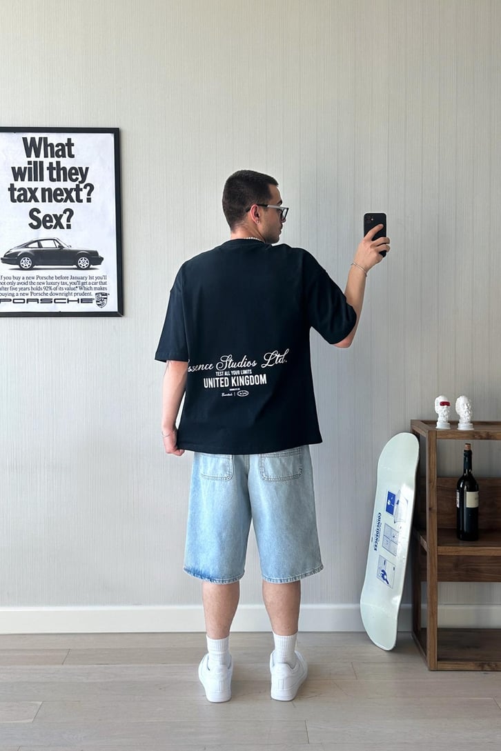 Essence Baskılı Oversize Tişört
