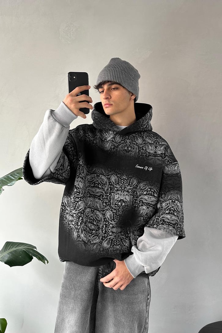 Essence Of Life Baskılı Hoodie