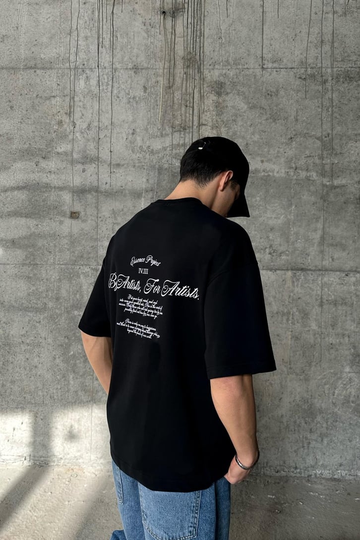 Essence Project Siyah Oversize Tişört