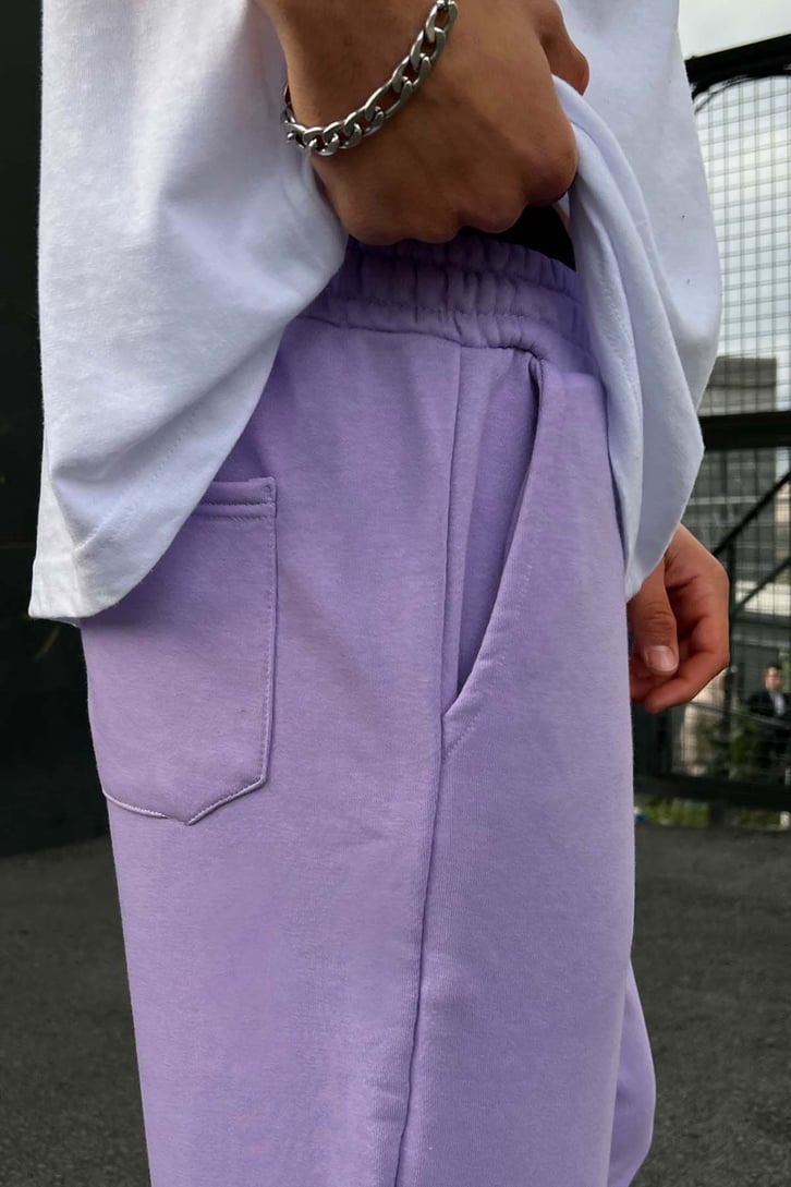 Essentials Baskılı Lila Jogger Eşofman Altı