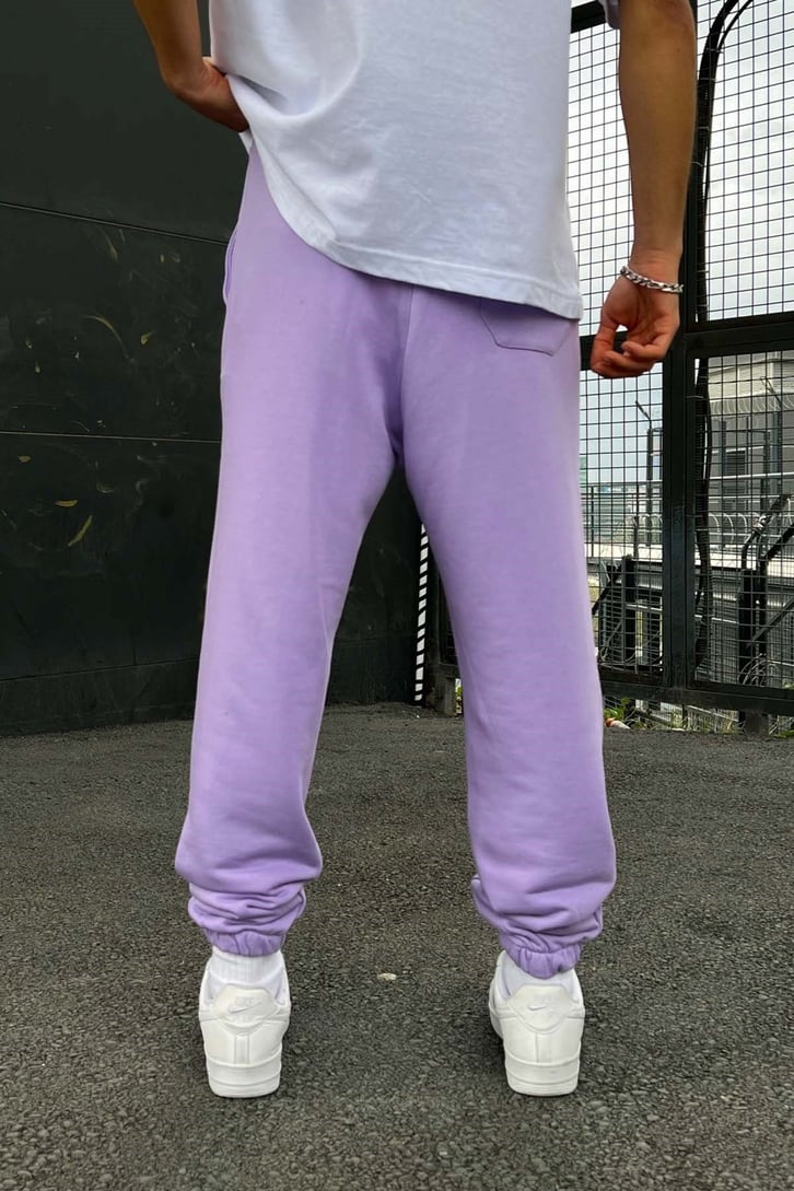 Essentials Baskılı Lila Jogger Eşofman Altı