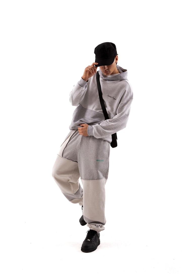 Eternity Project Baskılı Gri Oversize Hoodie