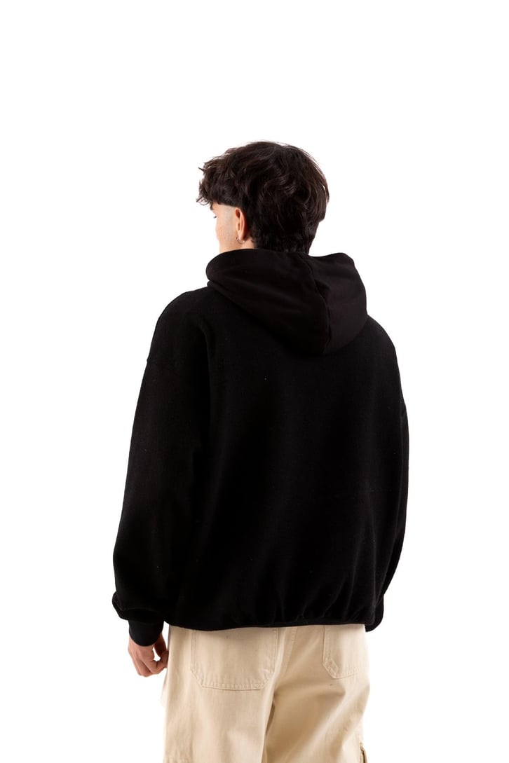 Eternity Project Baskılı Siyah Oversize Hoodie