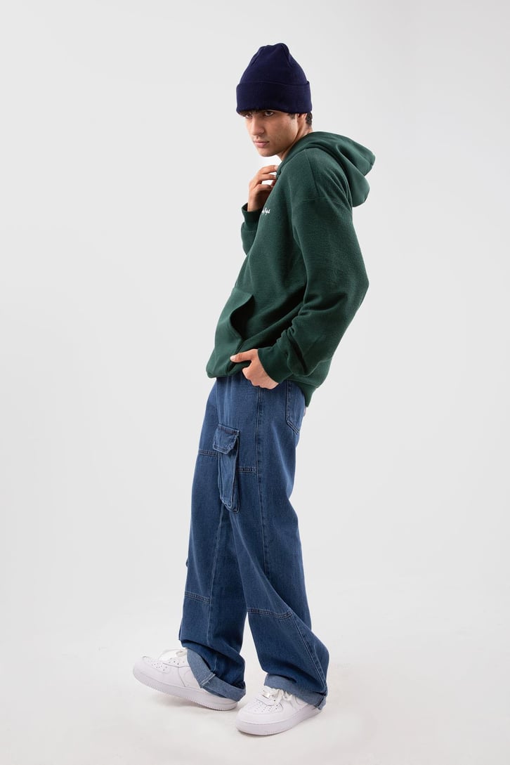 Eternity Project Baskılı Yeşil Oversize Hoodie