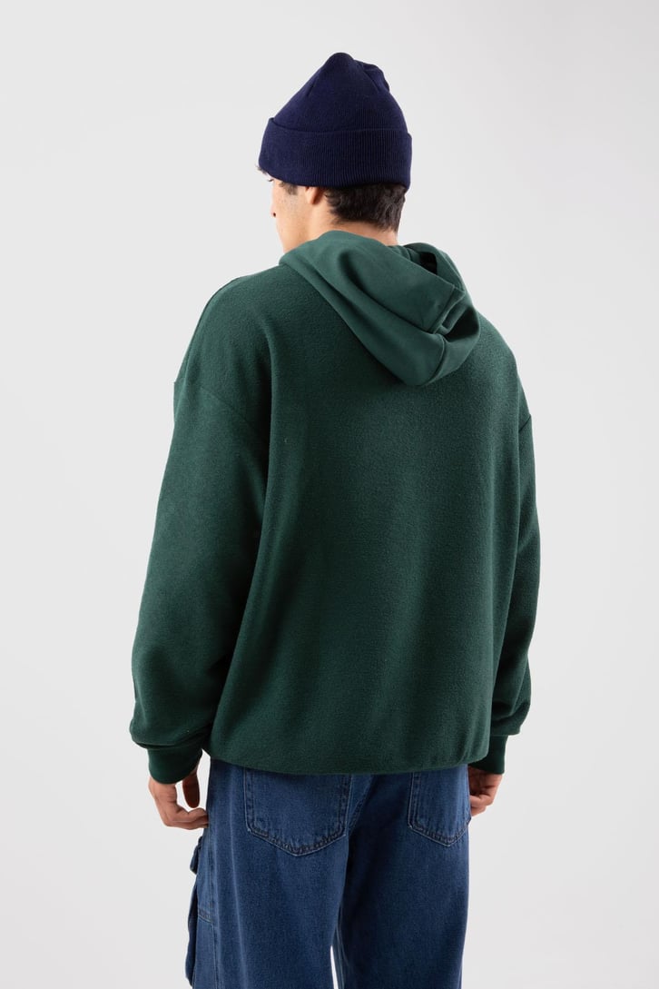 Eternity Project Baskılı Yeşil Oversize Hoodie