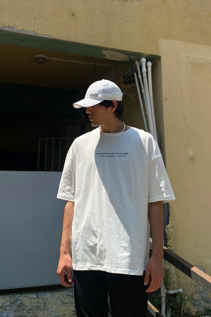 Ethnic Rug Baskılı Oversize Tshirt