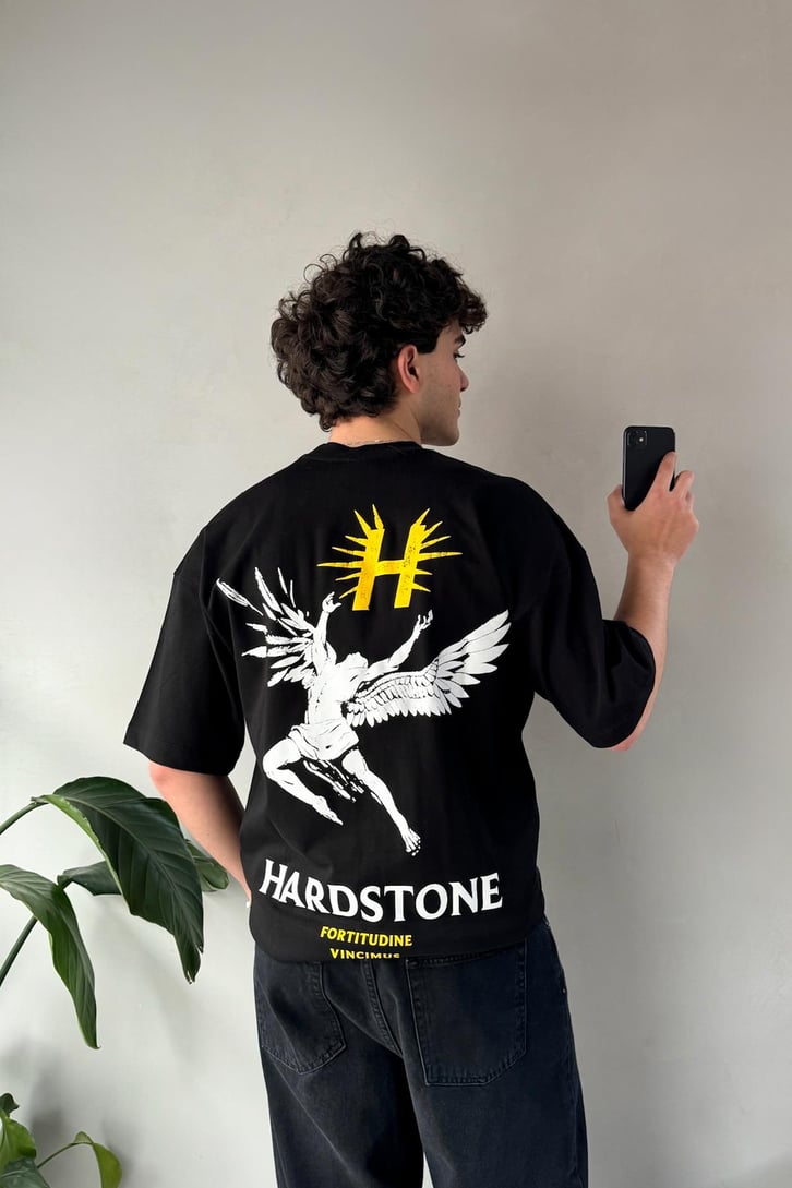 Etiket Nakışlı Oversize Tişört