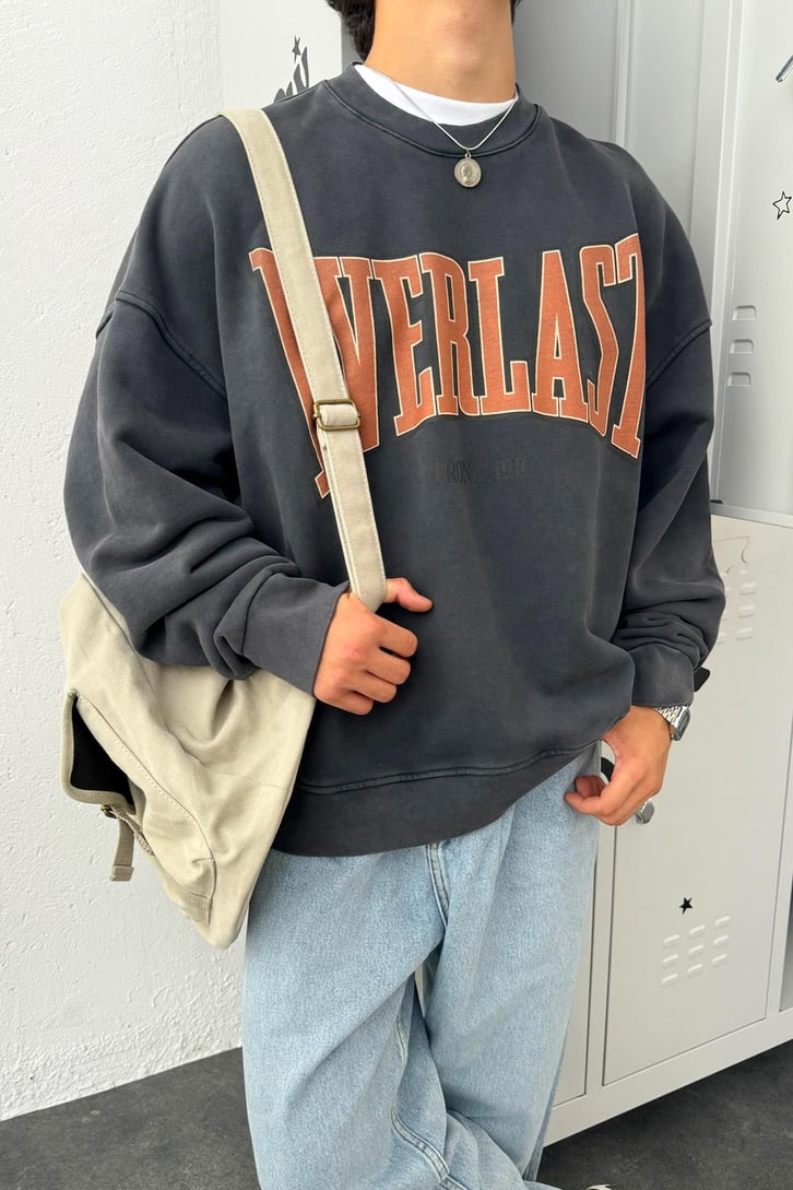 Everlast Baskılı Oversize Sweatshirt