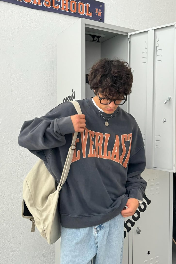 Everlast Baskılı Oversize Sweatshirt