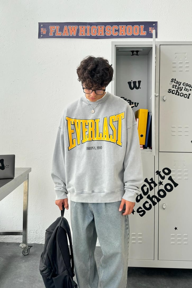 Everlast Baskılı Oversize Sweatshirt