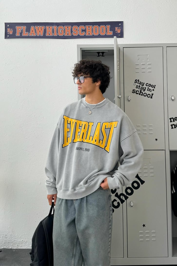 Everlast Baskılı Oversize Sweatshirt