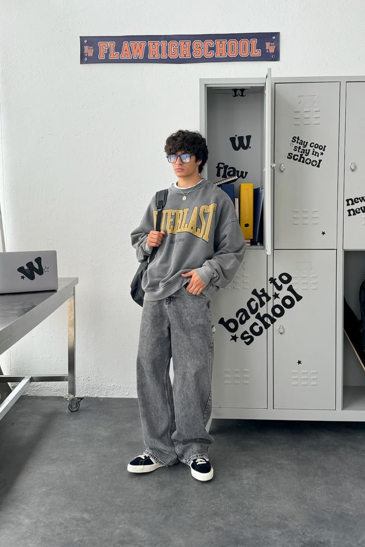 Everlast Baskılı Oversize Sweatshirt