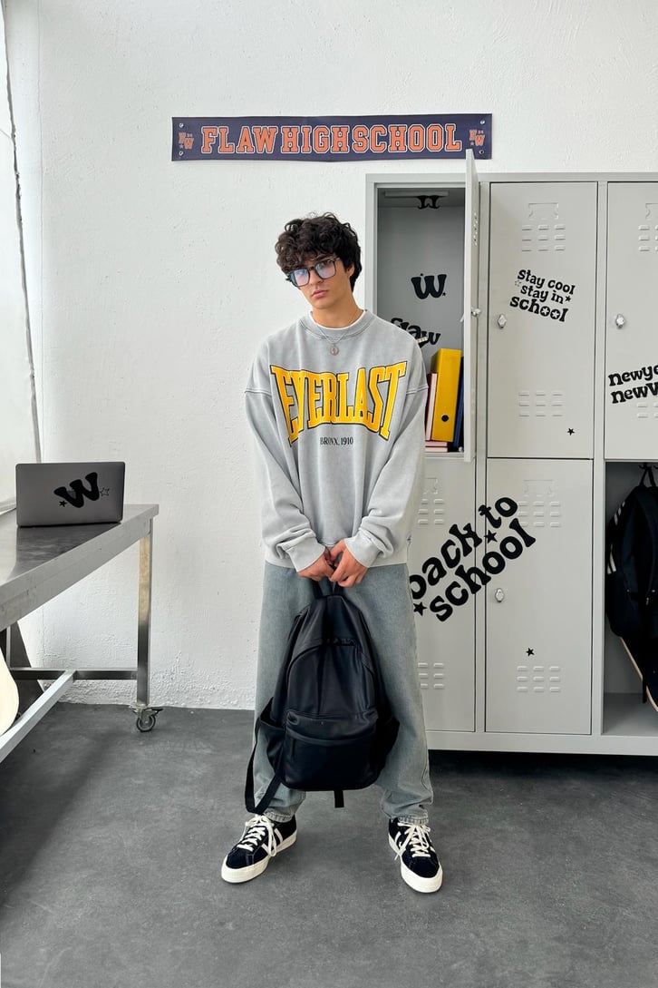 Everlast Baskılı Oversize Sweatshirt
