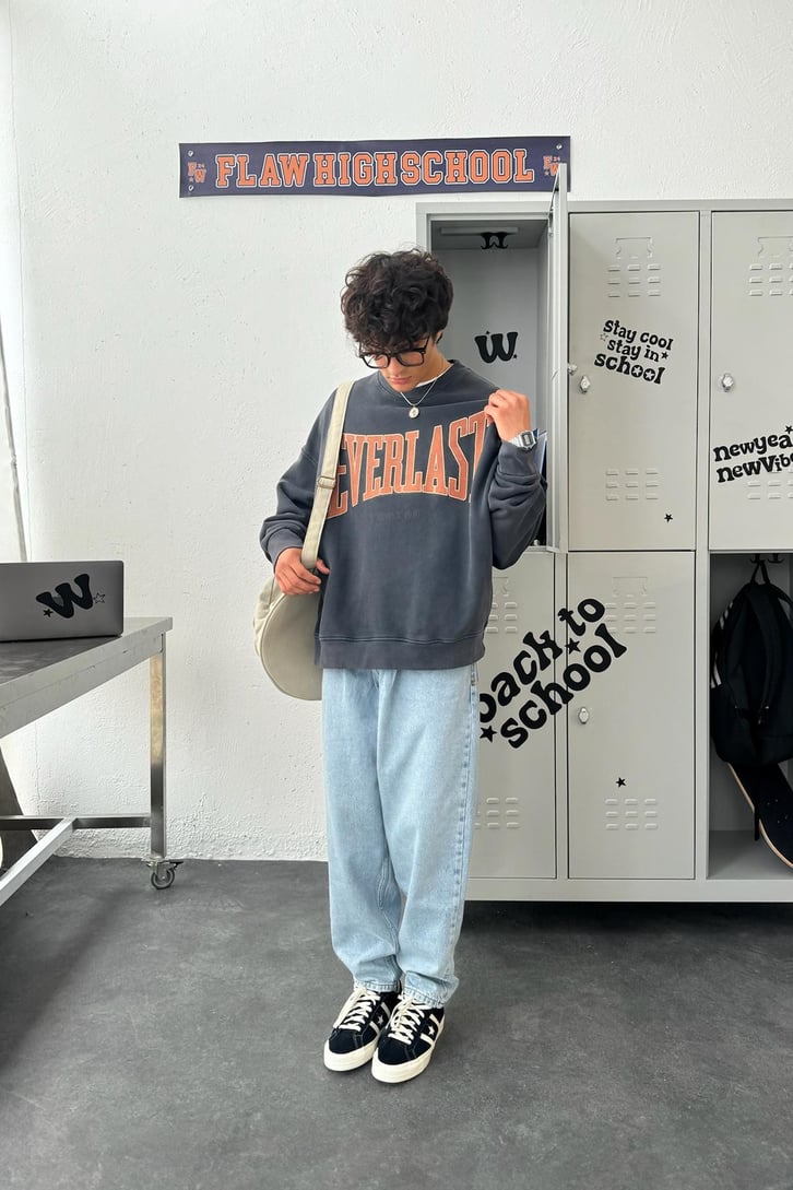 Everlast Baskılı Oversize Sweatshirt