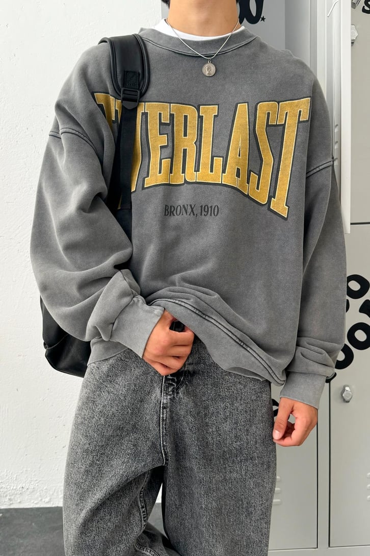 Everlast Baskılı Oversize Sweatshirt