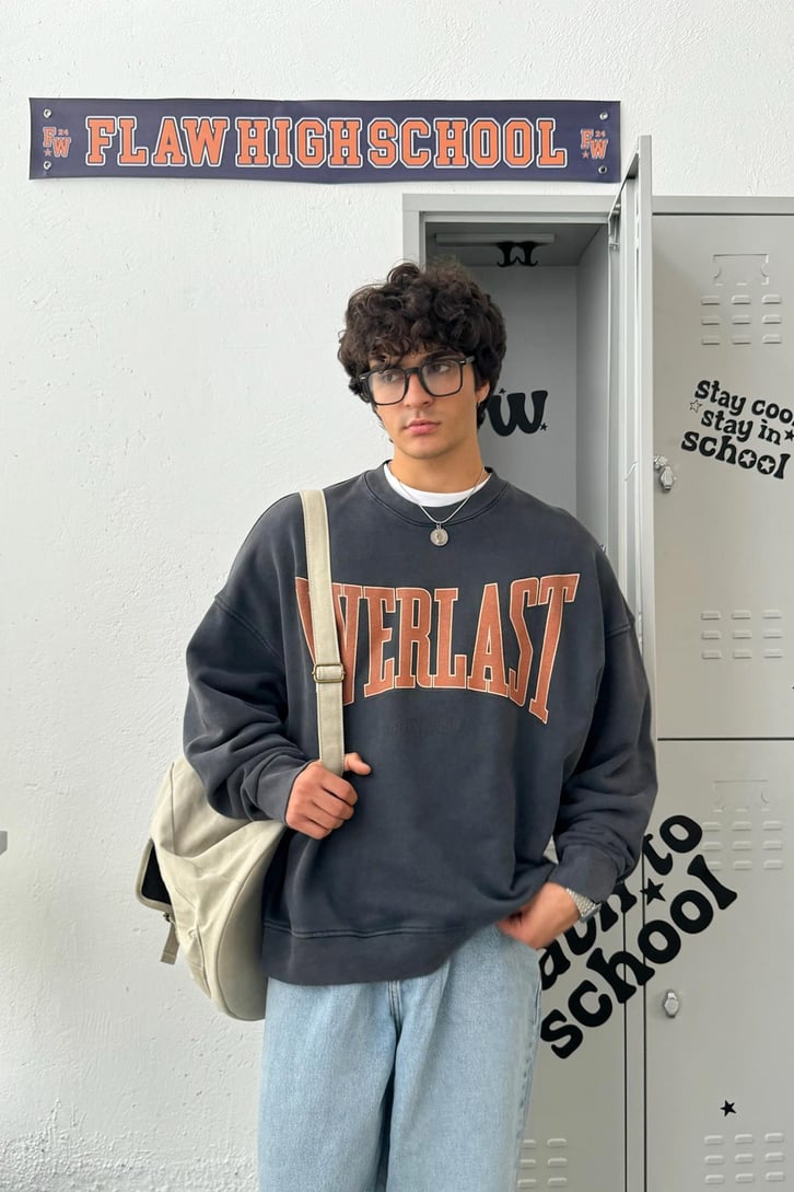 Everlast Baskılı Oversize Sweatshirt