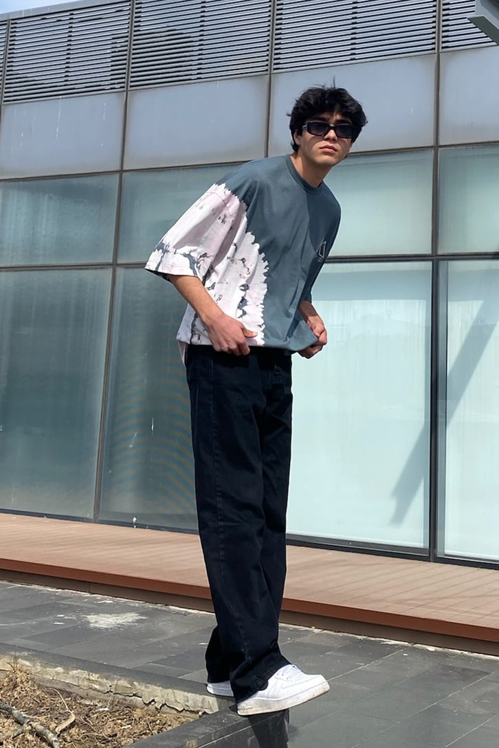 Expedition Nakışlı Batik Oversize Tshirt