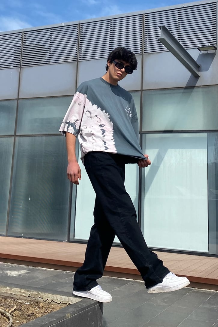 Expedition Nakışlı Batik Oversize Tshirt