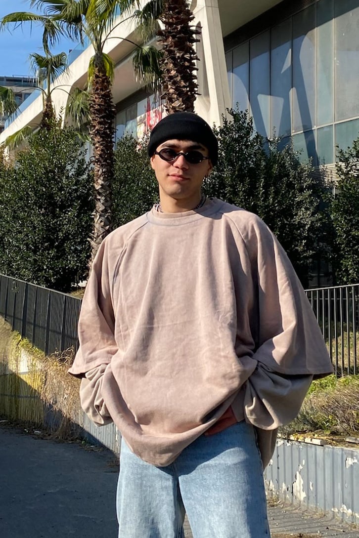 Extra Oversize Beige Premium Sweatshirt