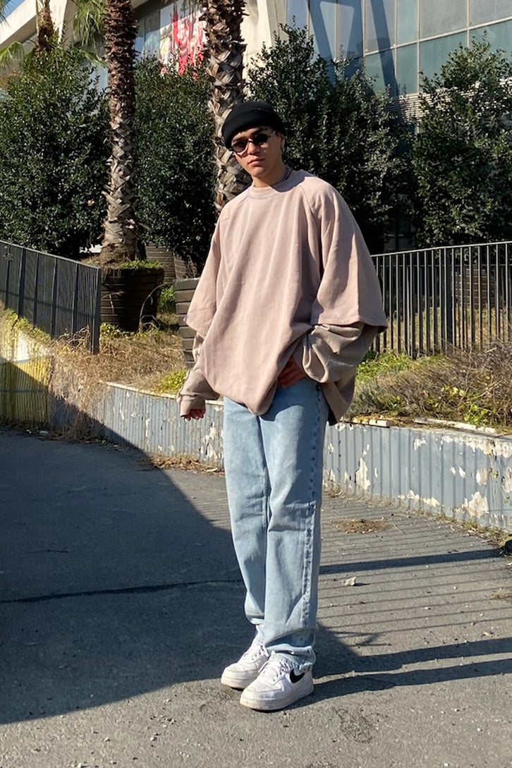 Extra Oversize Beige Premium Sweatshirt