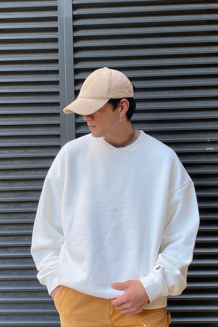 Extra Oversize Premium Ecru Sweatshirt