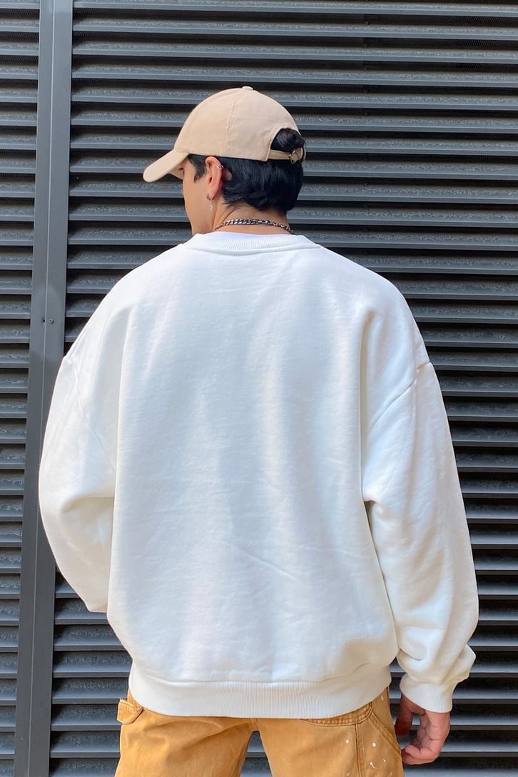 Extra Oversize Premium Ecru Sweatshirt