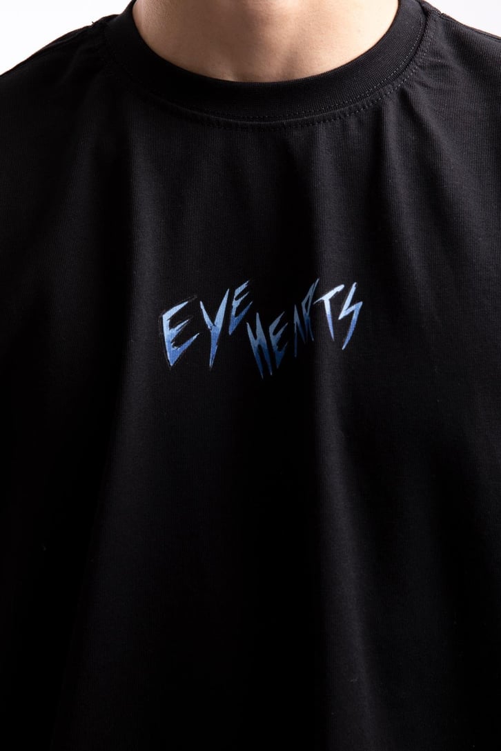 Eye Hearts Baskılı Oversize Tshirt