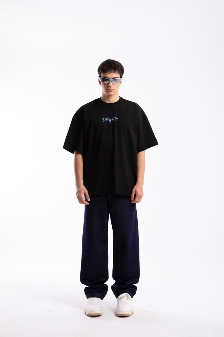 Eye Hearts Baskılı Oversize Tshirt