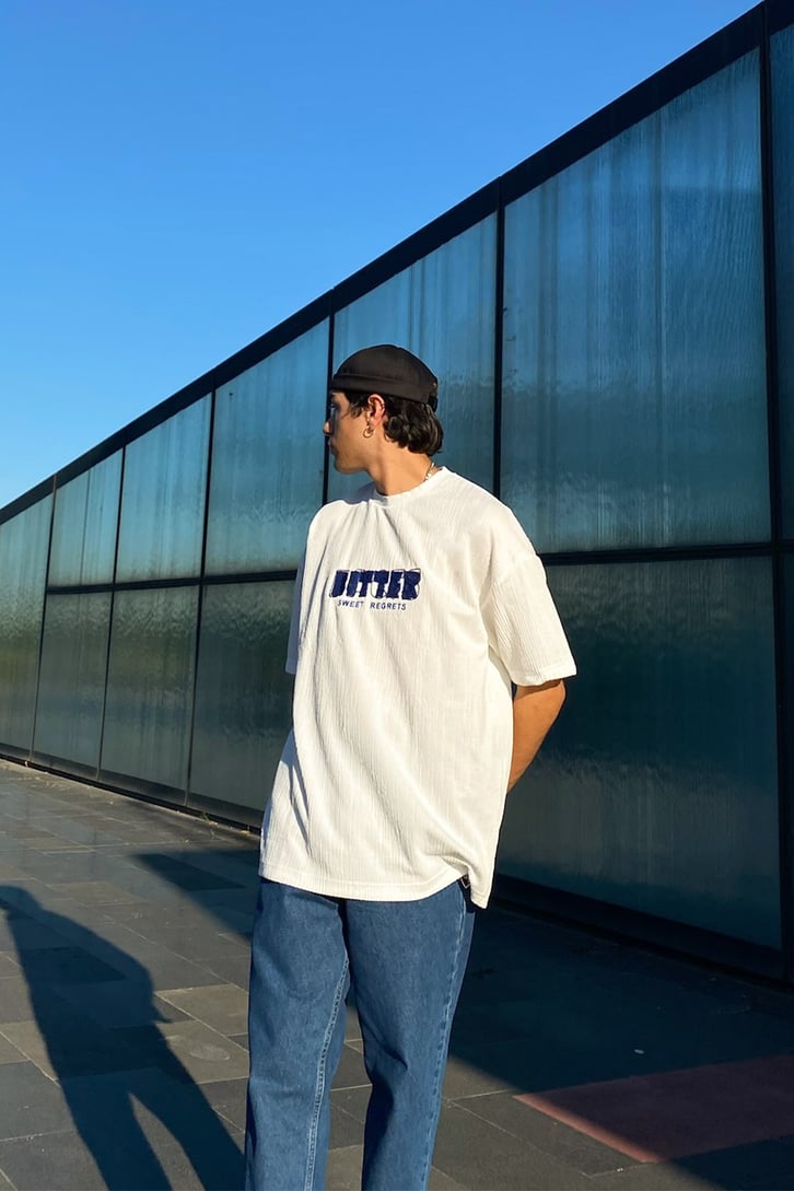 Facts Nakışlı Siyah Oversize Tshirt