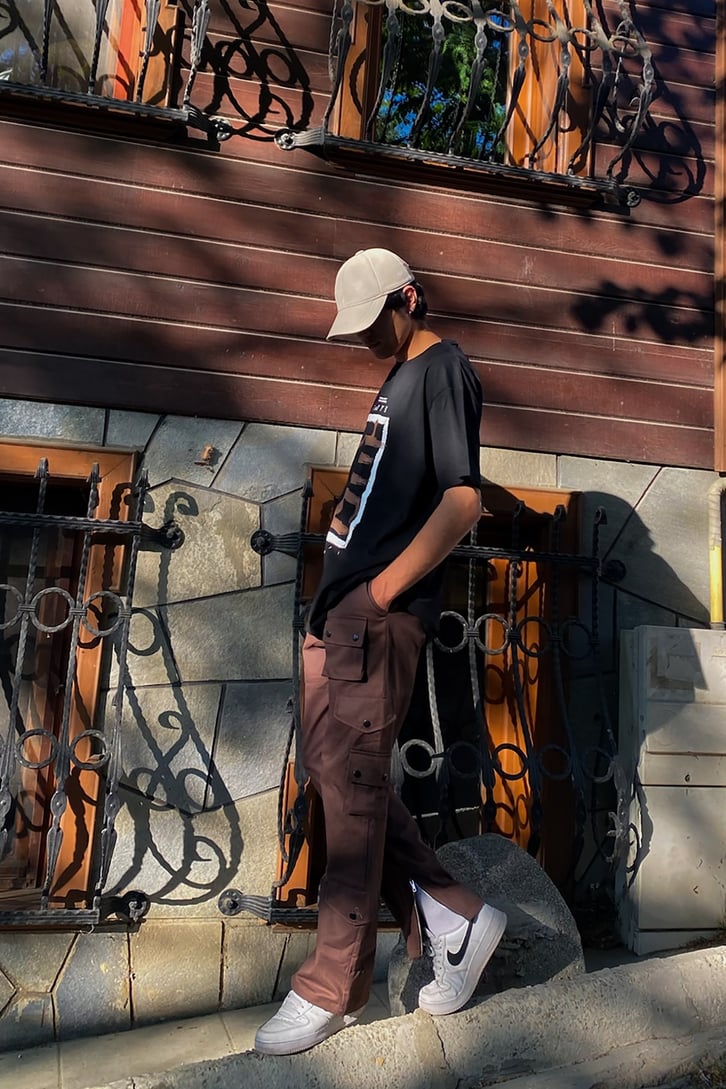 Faith Baskılı Siyah Oversize Tshirt