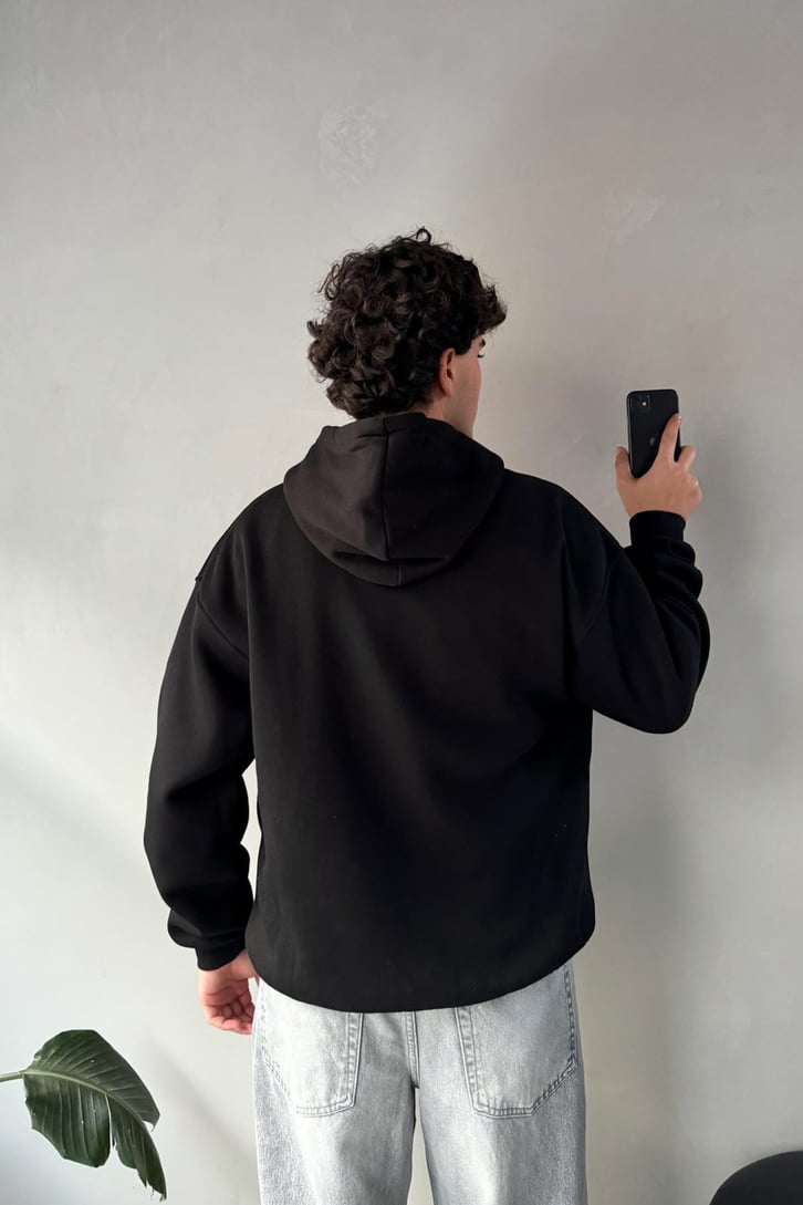 Favela Taş İşlemeli Oversize Hoodie