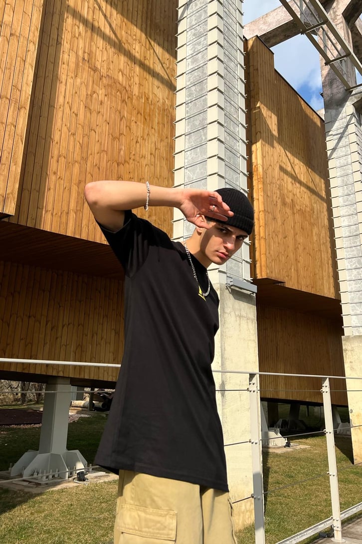 FBI Baskılı Siyah Oversize Tshirt