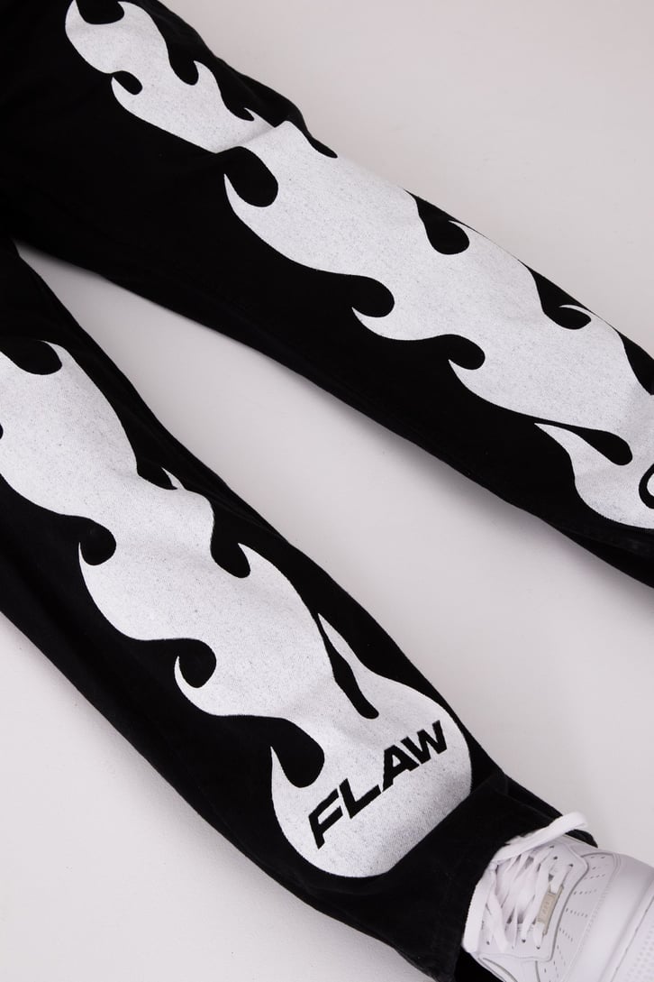 FC1 Blaze Black Printed Baggy Jean
