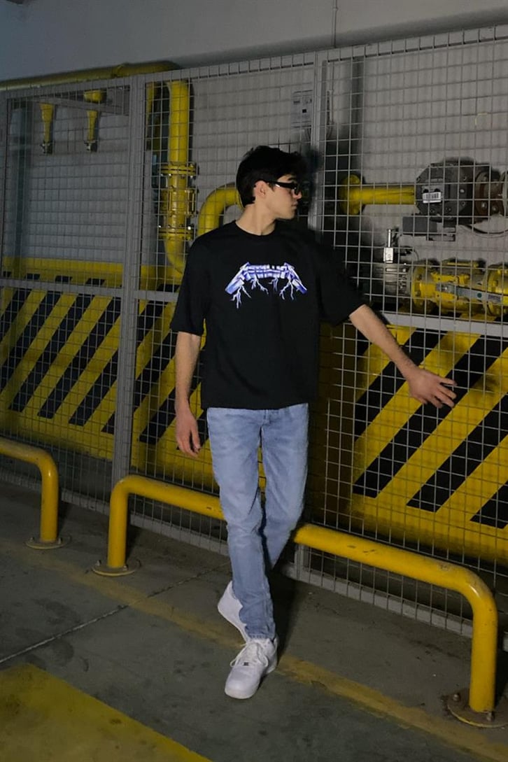 Fear Oversize Printed Tişört