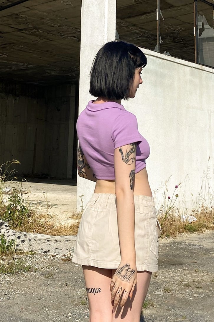 Fermuar Detay Crop