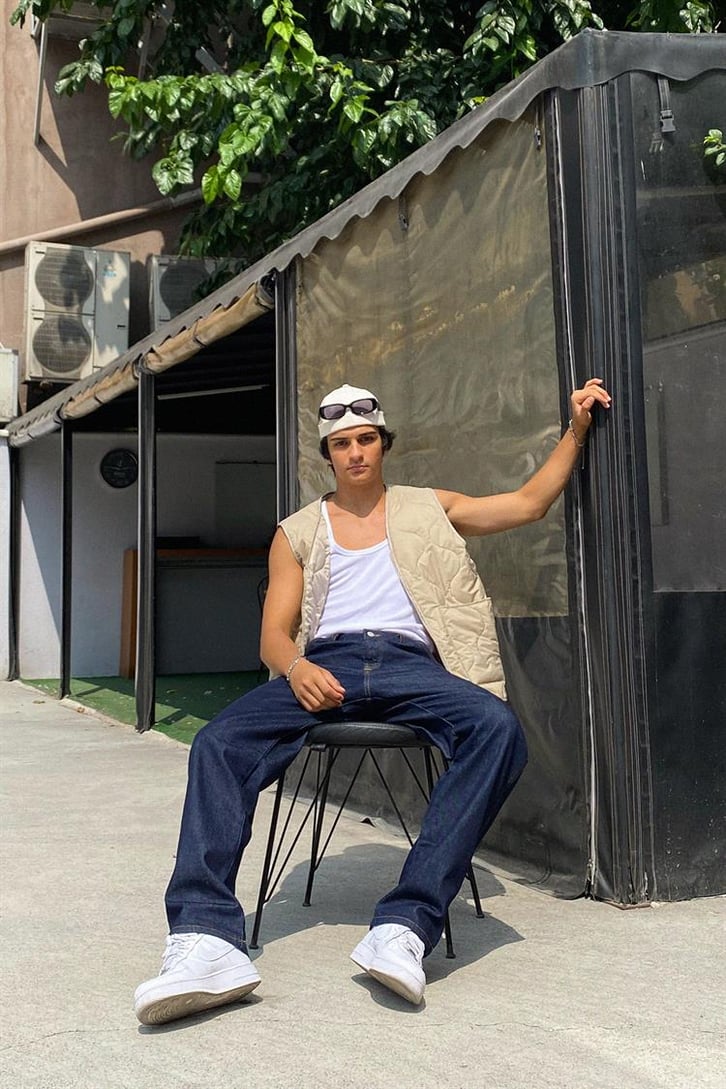 Fermuar Detaylı Kot Mavisi Baggy Jean