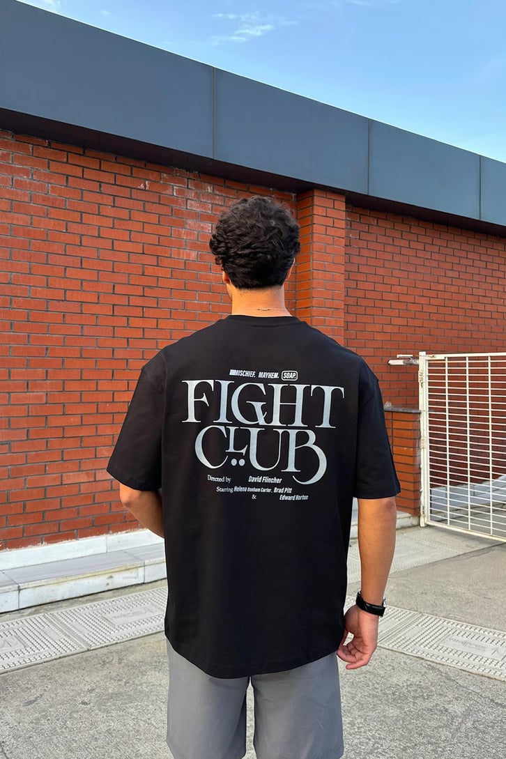 Fight Club Baskılı Oversize Tişört