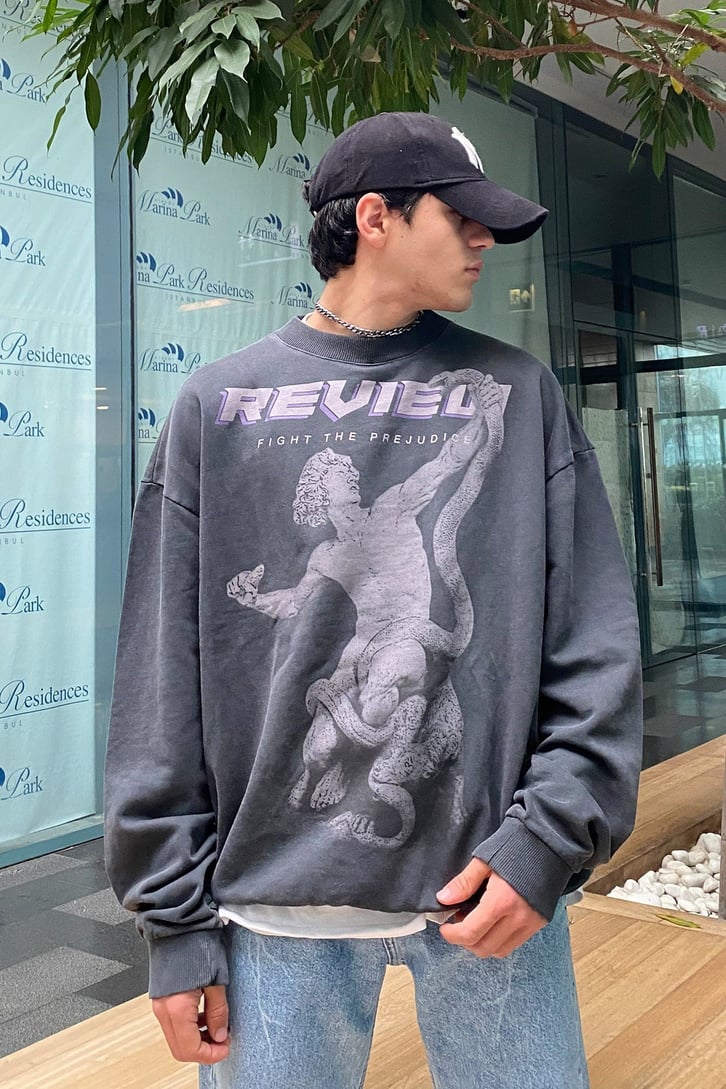 Fight to Prejudice Oversize Washed Sweatshirt