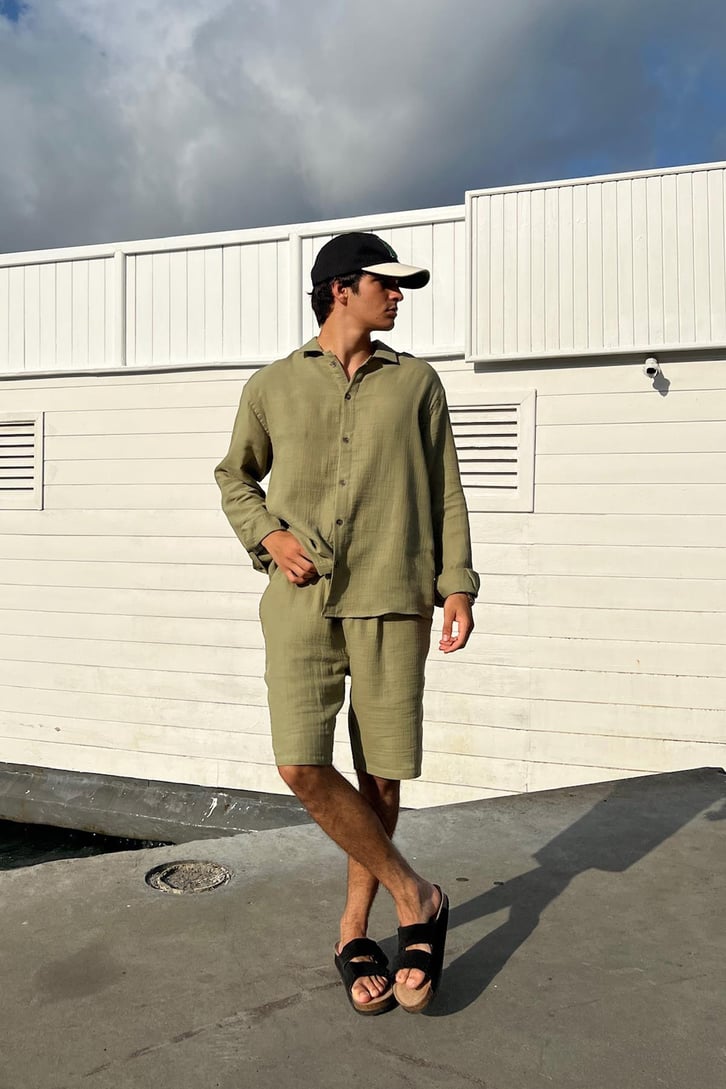 Finest Basic Keten Oversize Gömlek