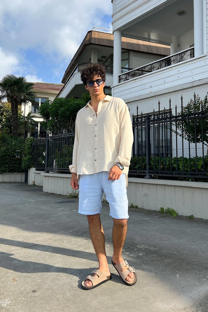 Finest Basic Keten Oversize Gömlek