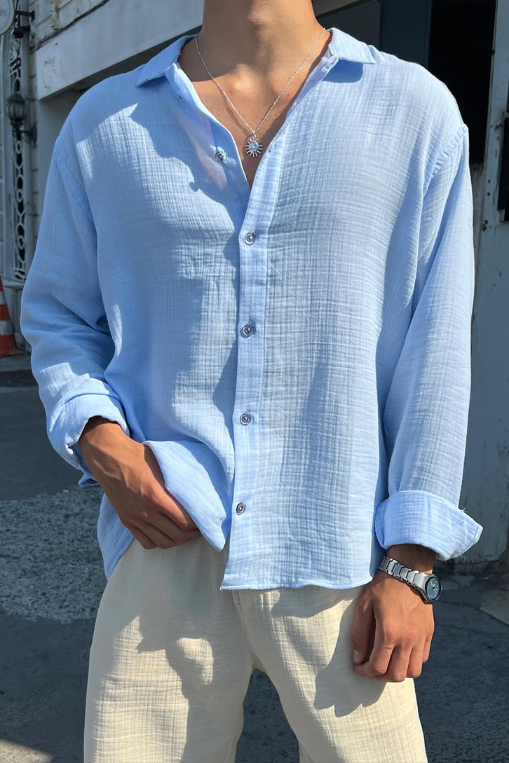 Finest Basic Keten Oversize Gömlek