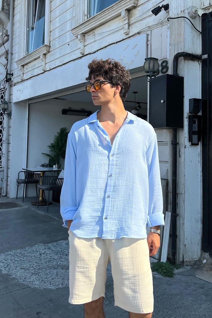 Finest Basic Keten Oversize Gömlek