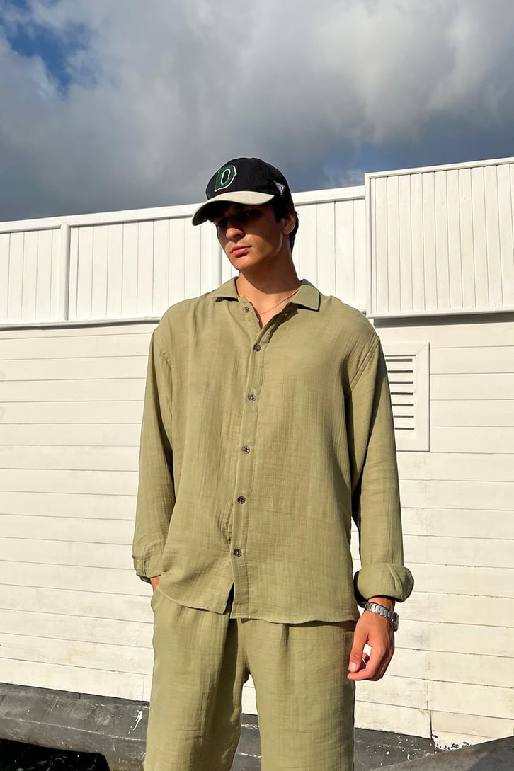 Finest Basic Keten Oversize Gömlek
