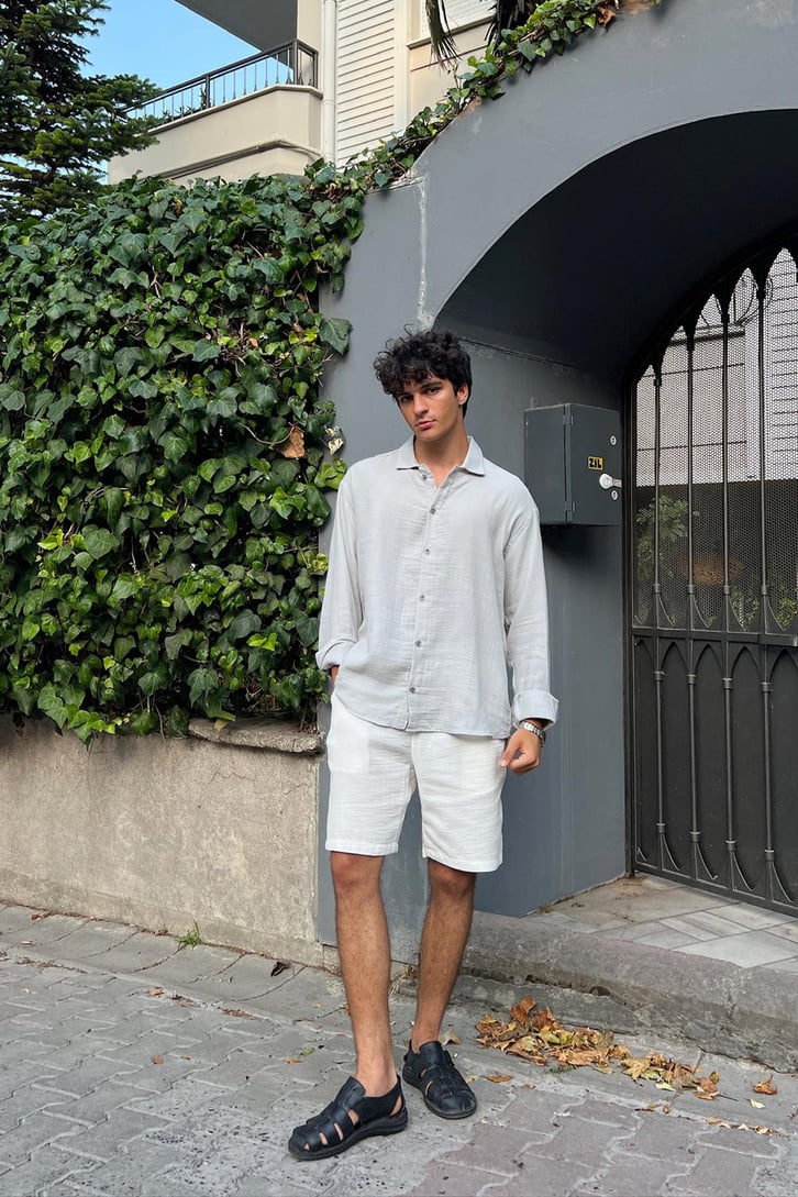 Finest Basic Keten Oversize Gömlek